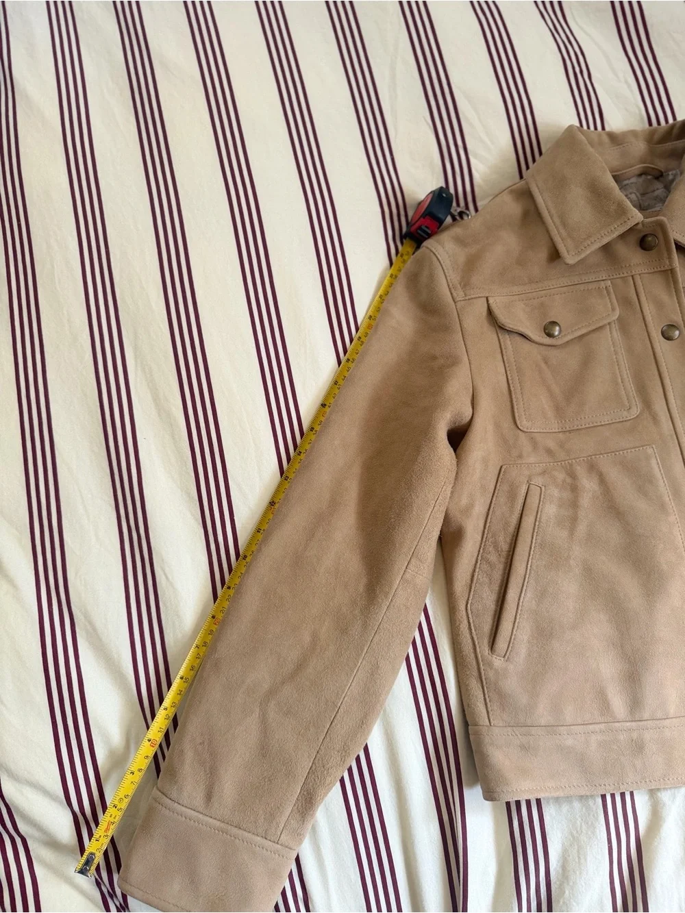 $500 NEW Banana Republic Tan Suede Trucker Jacket